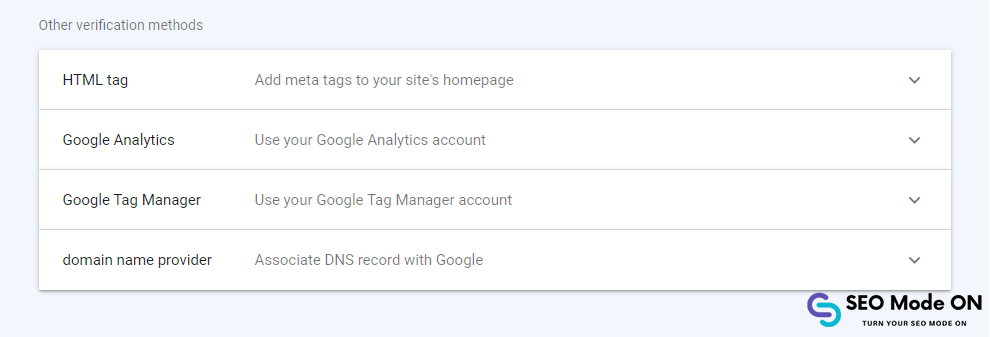 verifying site on google search console
